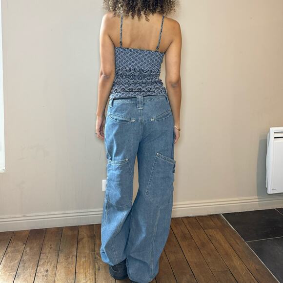 Y2K rom com blue cami tank (XS) coquette ballet core - Picture 4 of 8